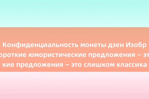 Конфиденциальность монеты дзен Изображение и текст: Короткие юмористические предложения — это слишком классика